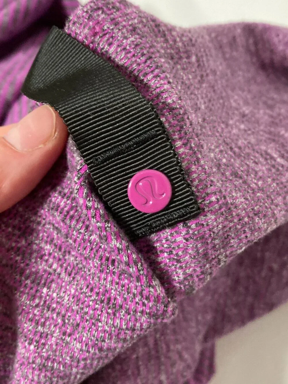 Lululemon Vinyasa Scarf Rulu Mini Check Pique Ultra Violet Heathered Black